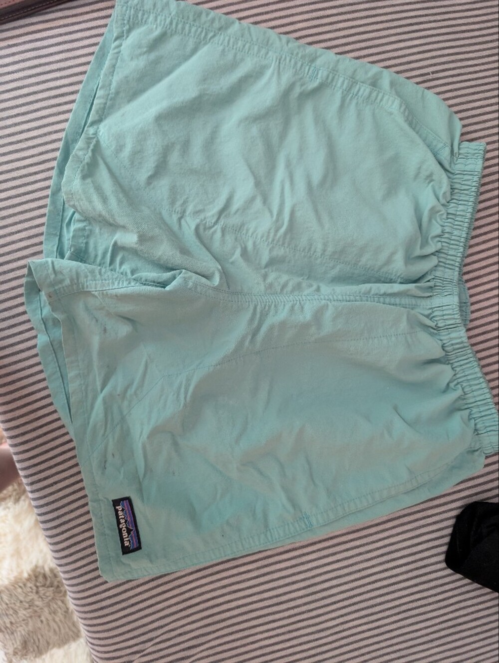 Patagonia Light Teal Elastic Hem Shorts